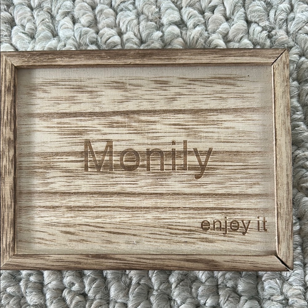 Monily Engraved Wooden Plaque